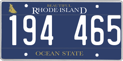 RI license plate 194465