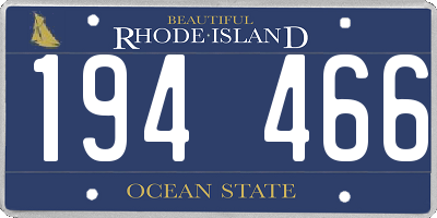 RI license plate 194466
