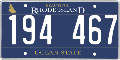 RI license plate 194467
