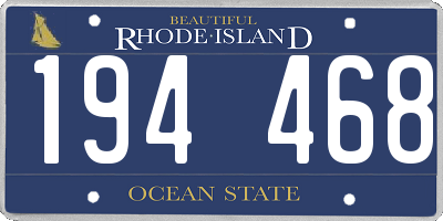 RI license plate 194468