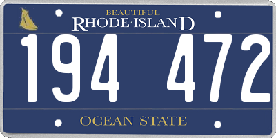 RI license plate 194472