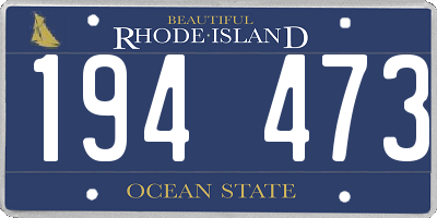 RI license plate 194473