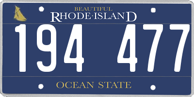 RI license plate 194477