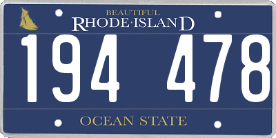 RI license plate 194478