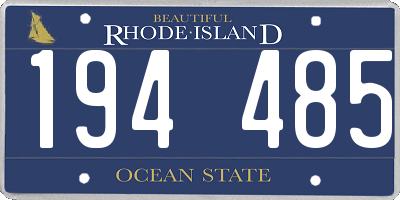 RI license plate 194485