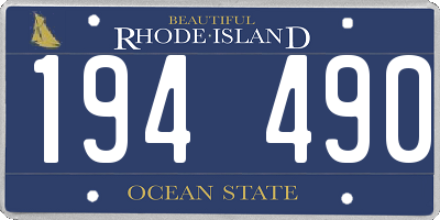 RI license plate 194490