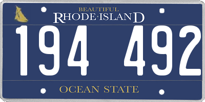 RI license plate 194492