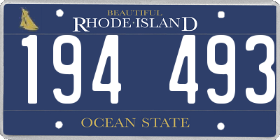 RI license plate 194493