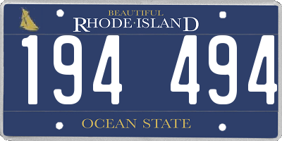 RI license plate 194494