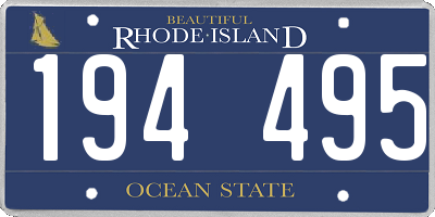 RI license plate 194495