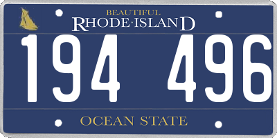 RI license plate 194496
