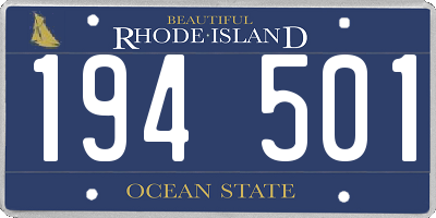 RI license plate 194501