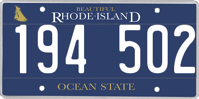 RI license plate 194502