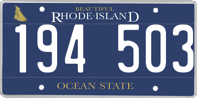 RI license plate 194503