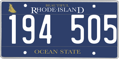 RI license plate 194505