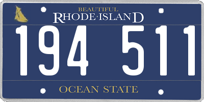 RI license plate 194511