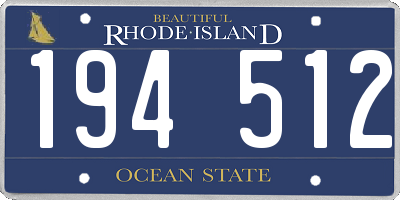 RI license plate 194512