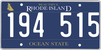 RI license plate 194515