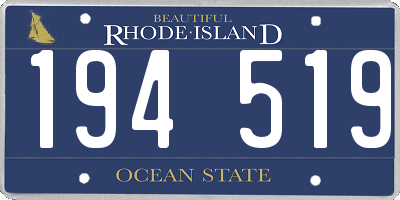 RI license plate 194519