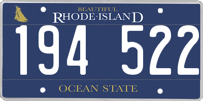 RI license plate 194522