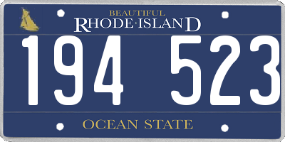 RI license plate 194523