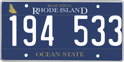 RI license plate 194533