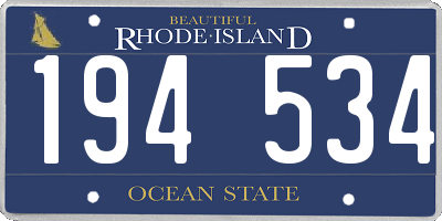 RI license plate 194534