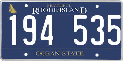 RI license plate 194535