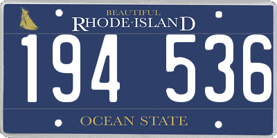 RI license plate 194536