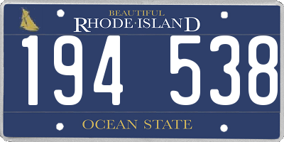 RI license plate 194538