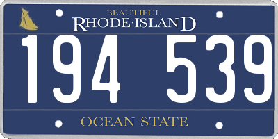 RI license plate 194539