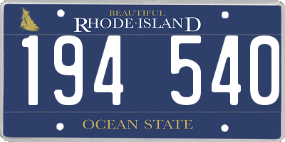 RI license plate 194540