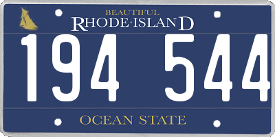 RI license plate 194544