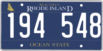 RI license plate 194548