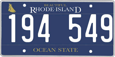 RI license plate 194549