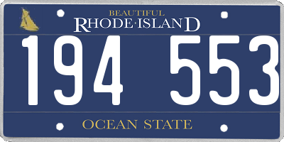 RI license plate 194553