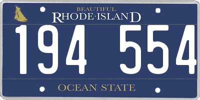 RI license plate 194554