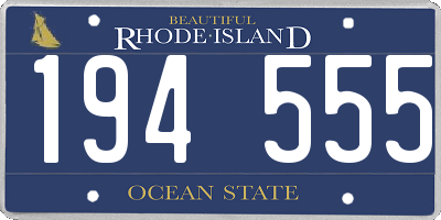 RI license plate 194555