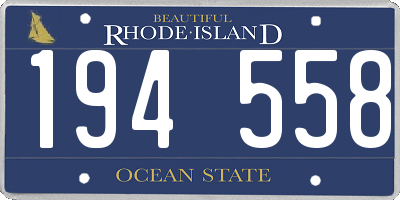 RI license plate 194558