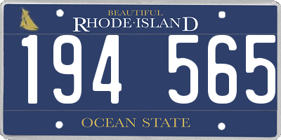 RI license plate 194565