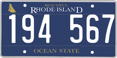 RI license plate 194567