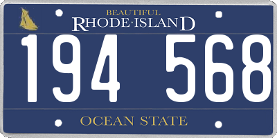 RI license plate 194568