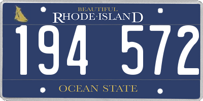 RI license plate 194572