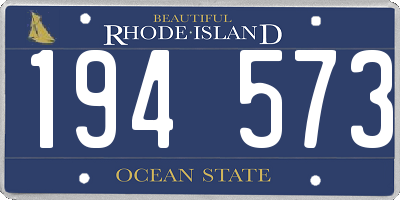 RI license plate 194573