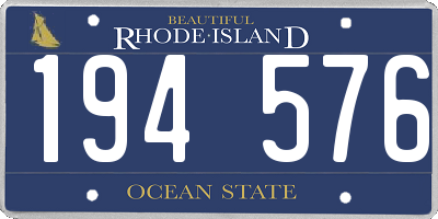 RI license plate 194576