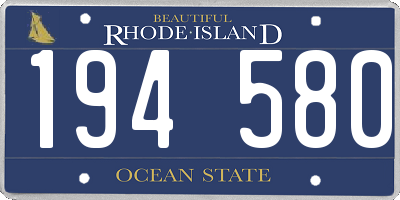 RI license plate 194580