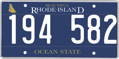 RI license plate 194582