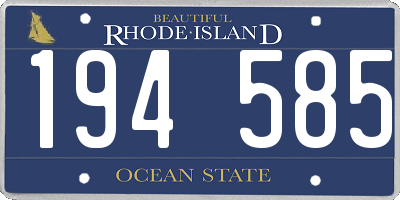 RI license plate 194585