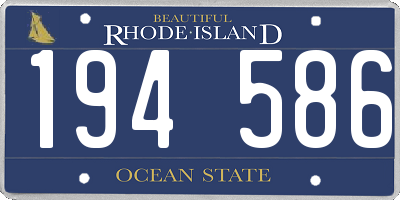 RI license plate 194586
