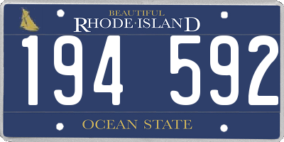 RI license plate 194592